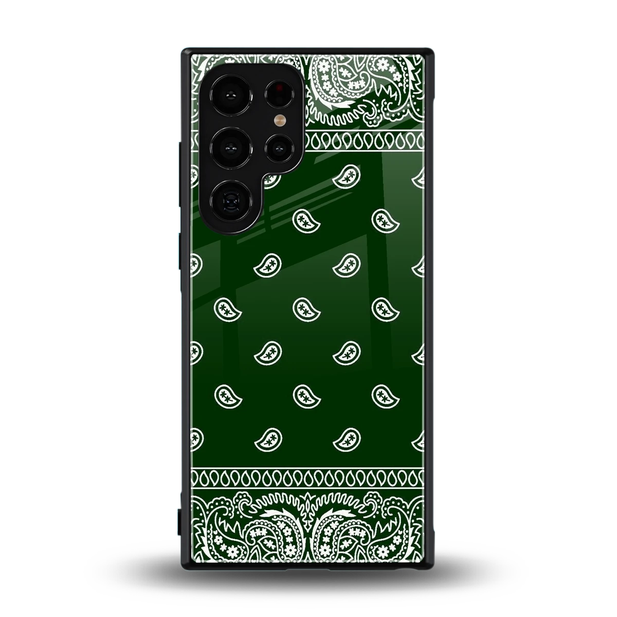 Paisley Green back phone cover | glass case for samsung galaxy s23 ultra