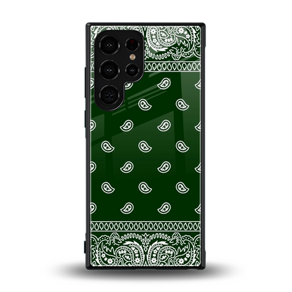 Paisley Green back phone cover | glass case for samsung galaxy s23 ultra