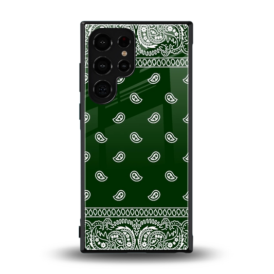 Paisley Green back phone cover | glass case for samsung galaxy s23 ultra