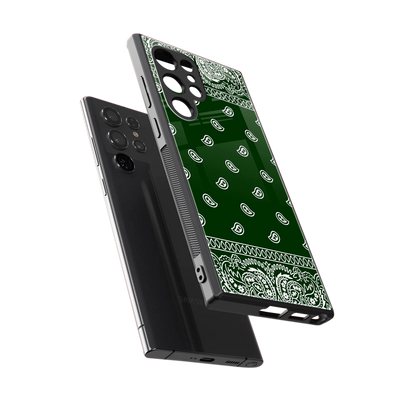Paisley Green sleek samsung galaxy s24 ultra cover with tempered glass back and TPU edges