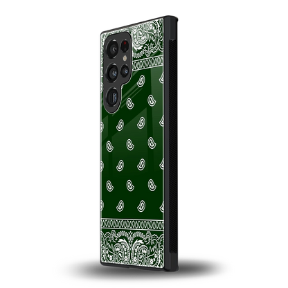 Paisley Green samsung galaxy s24 ultra mobile cover | shockproof glass phone case