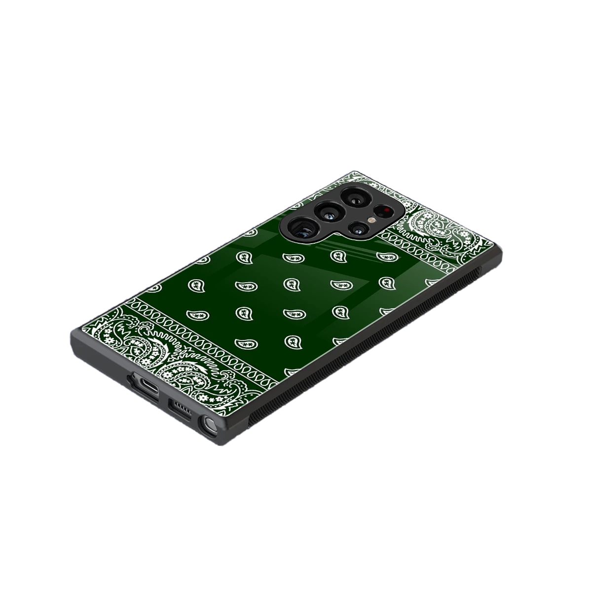 Paisley Green stylish phone case for samsung galaxy s24 ultra | glossy glass and slim fit