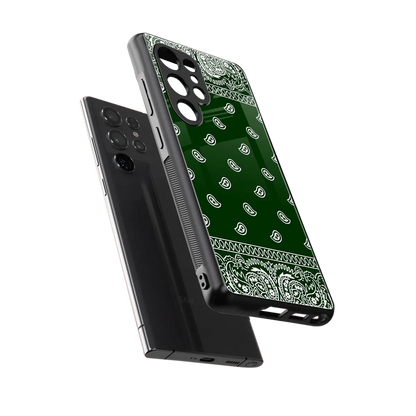 Paisley Green sleek samsung galaxy s25 ultra cover with tempered glass back and TPU edges