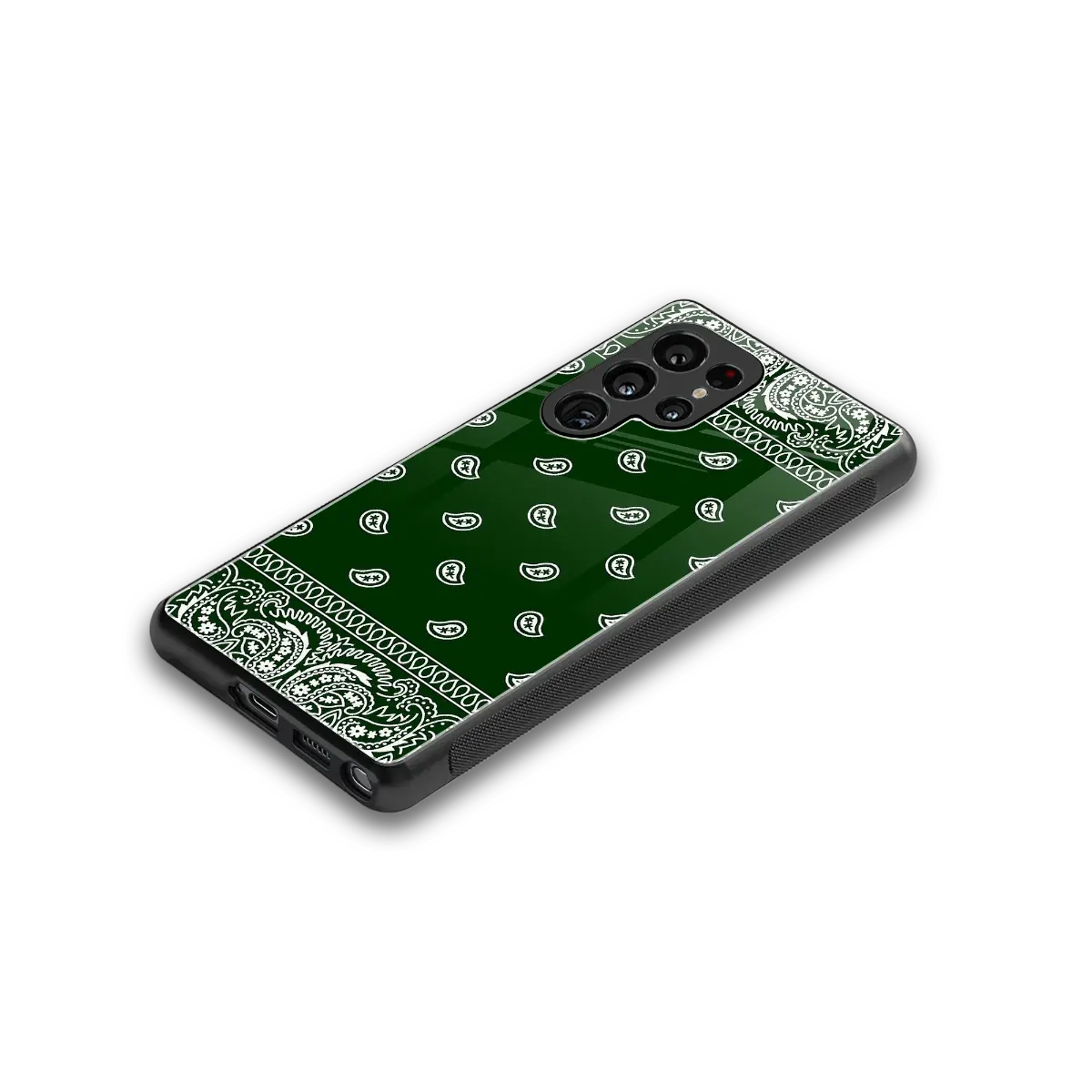 Paisley Green stylish phone case for samsung galaxy s25 ultra | glossy glass and slim fit