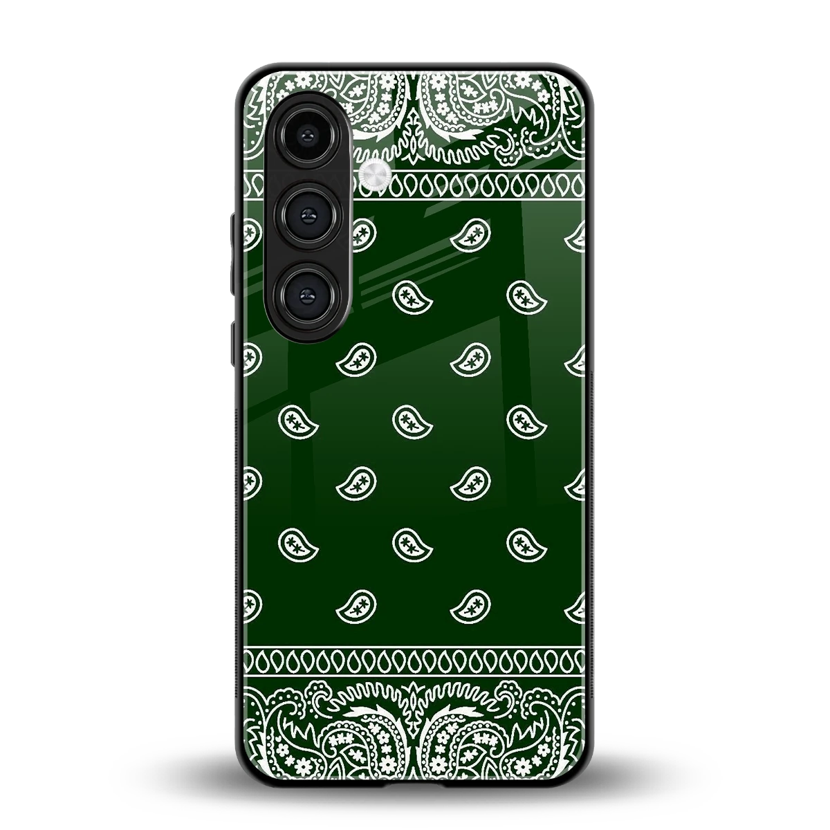 Paisley Green back phone cover | glass case for samsung galaxy s23 fe