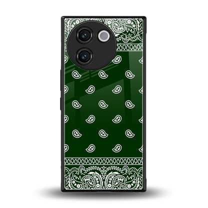 Paisley Green back phone cover | glass case for vivo v30e
