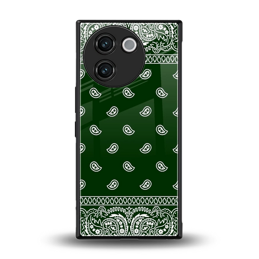 Paisley Green back phone cover | glass case for vivo v30e