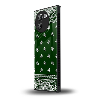 Paisley Green vivo v30e mobile cover | shockproof glass phone case