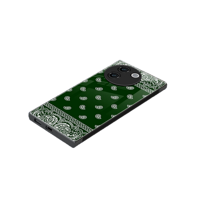 Paisley Green stylish phone case for vivo v30e | glossy glass and slim fit
