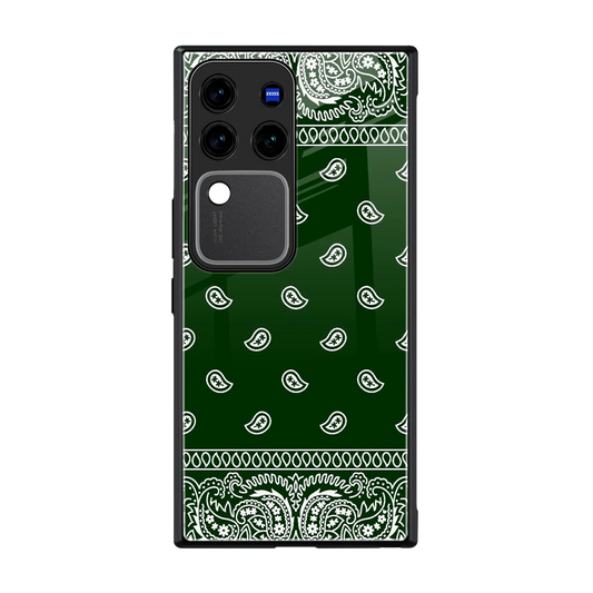 Paisley Green back phone cover | glass case forvivo v30 pro