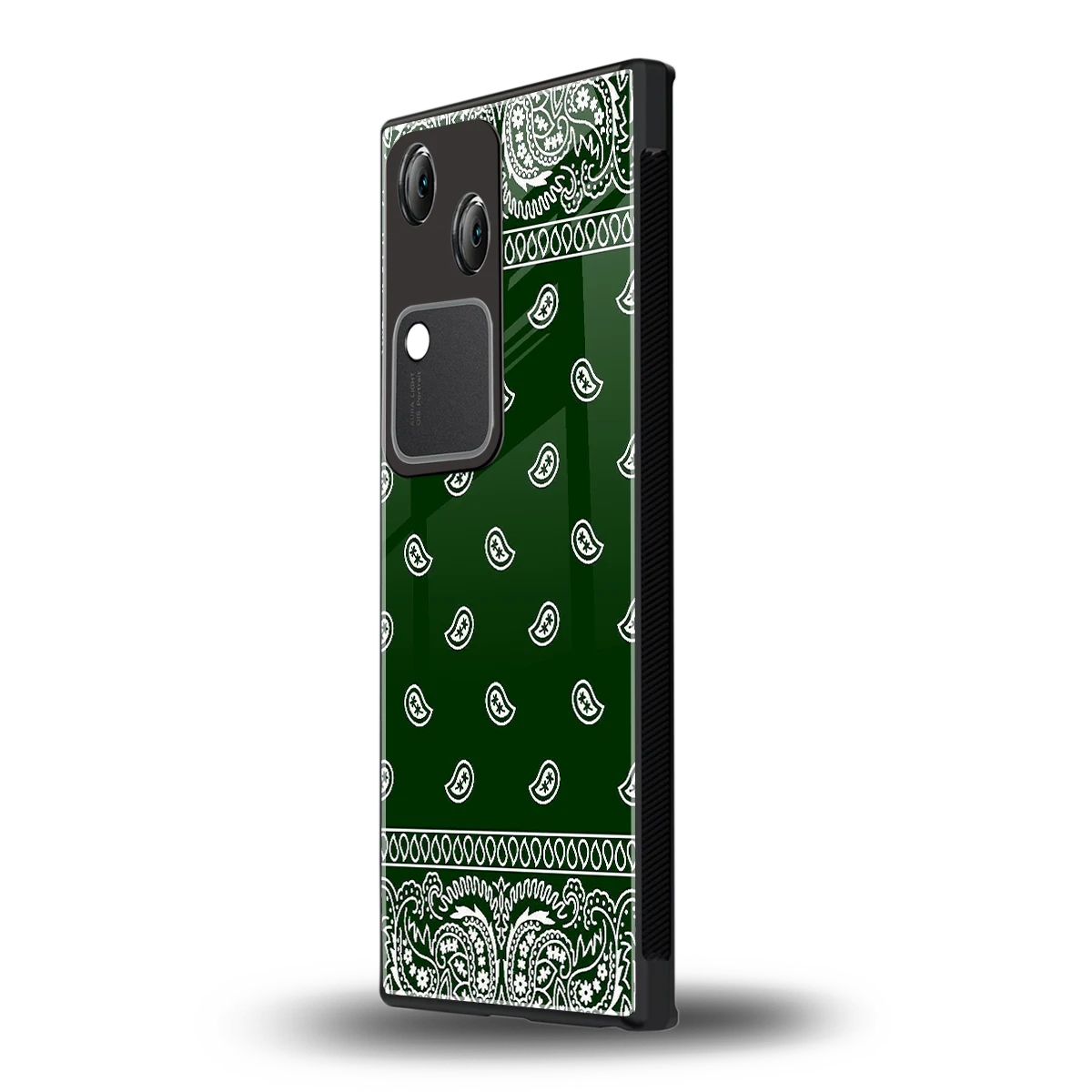 Paisley Green vivo v30 mobile cover | shockproof glass phone case