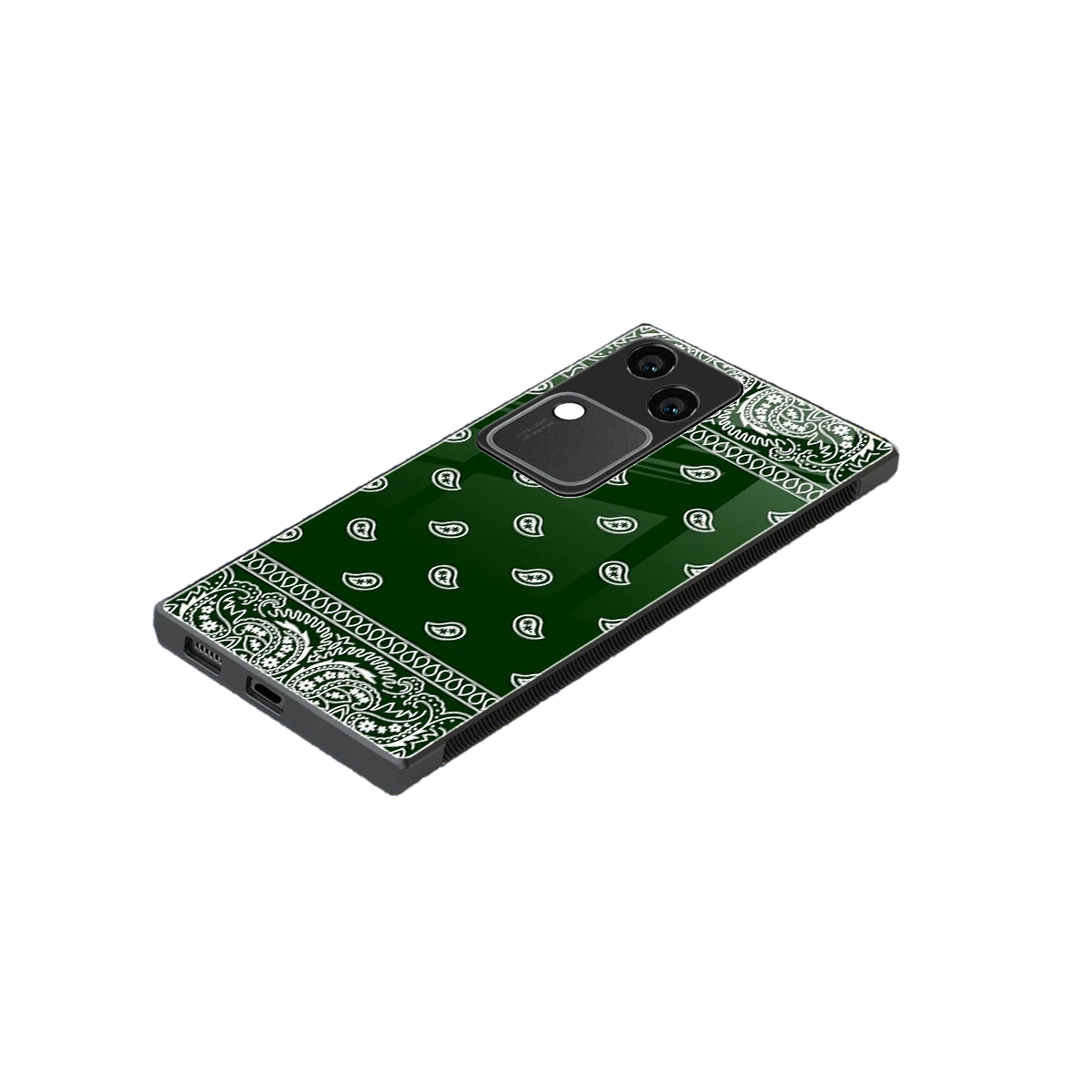 Paisley Green stylish phone case for vivo v30 | glossy glass and slim fit