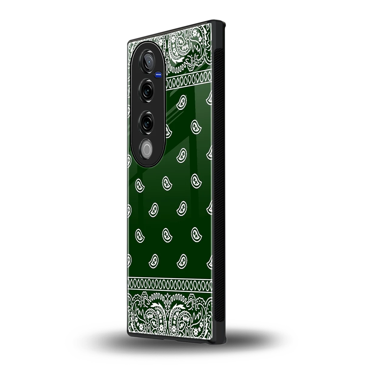 Paisley Green vivo v40 pro mobile cover | shockproof glass phone case