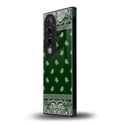 Paisley Green vivo v40 pro mobile cover | shockproof glass phone case