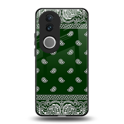 Paisley Green back phone cover | glass case for vivo v50