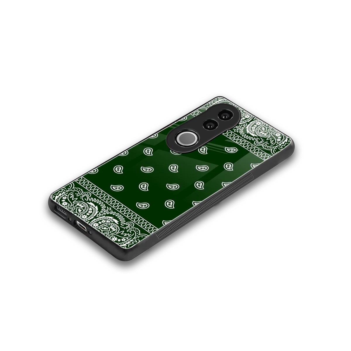 Paisley Green stylish phone case for vivo v50 | glossy glass and slim fit