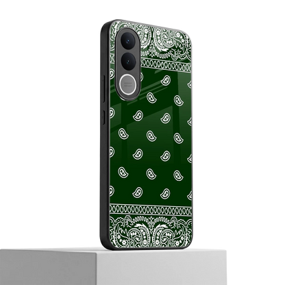 Paisley Green vivo v70 fe mobile cover | shockproof glass phone case