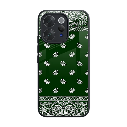 Paisley Green back phone cover | glass case for vivo v70