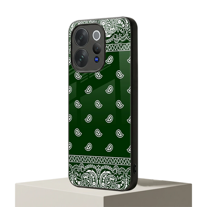 Paisley Green vivo v70 elite mobile cover | shockproof glass phone case