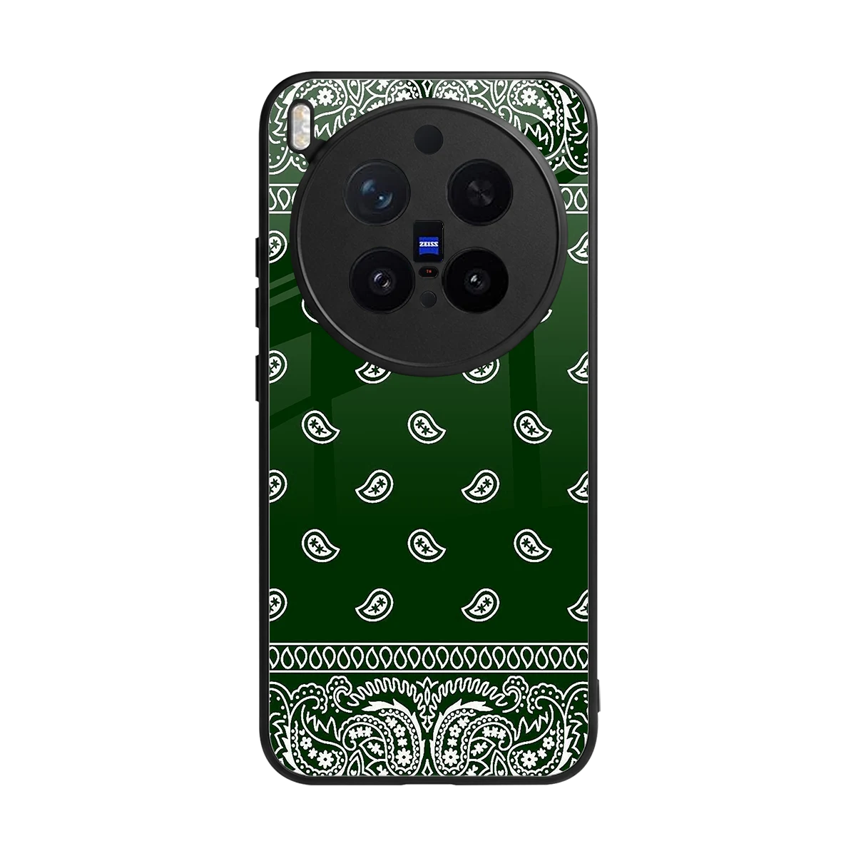 Paisley Green back phone cover | glass case for vivo x300 pro