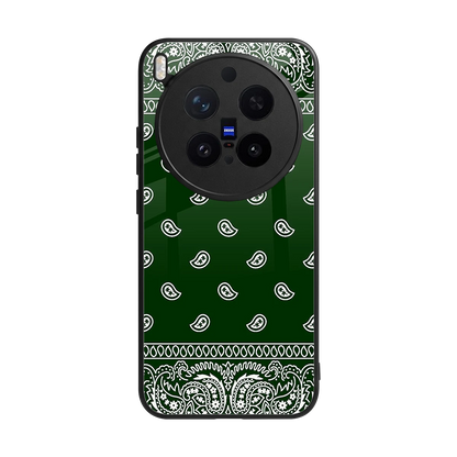 Paisley Green back phone cover | glass case for vivo x300 pro