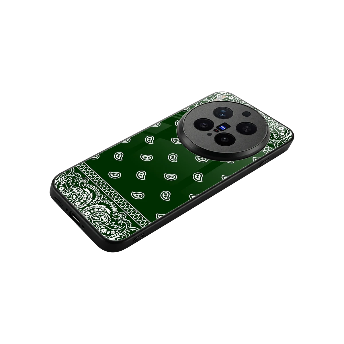 Paisley Green stylish phone case for vivo x300 pro | glossy glass and slim fit