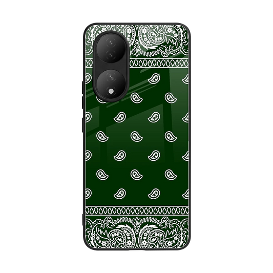 Paisley Green back phone cover | glass case for Vivo-y100