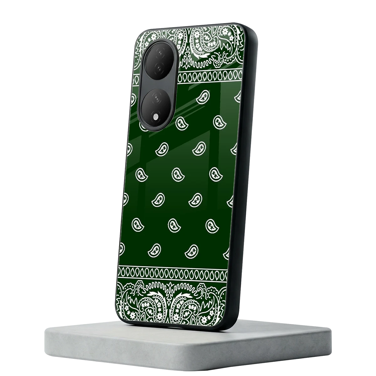 Paisley Green Vivo-y100 mobile cover | shockproof glass phone case
