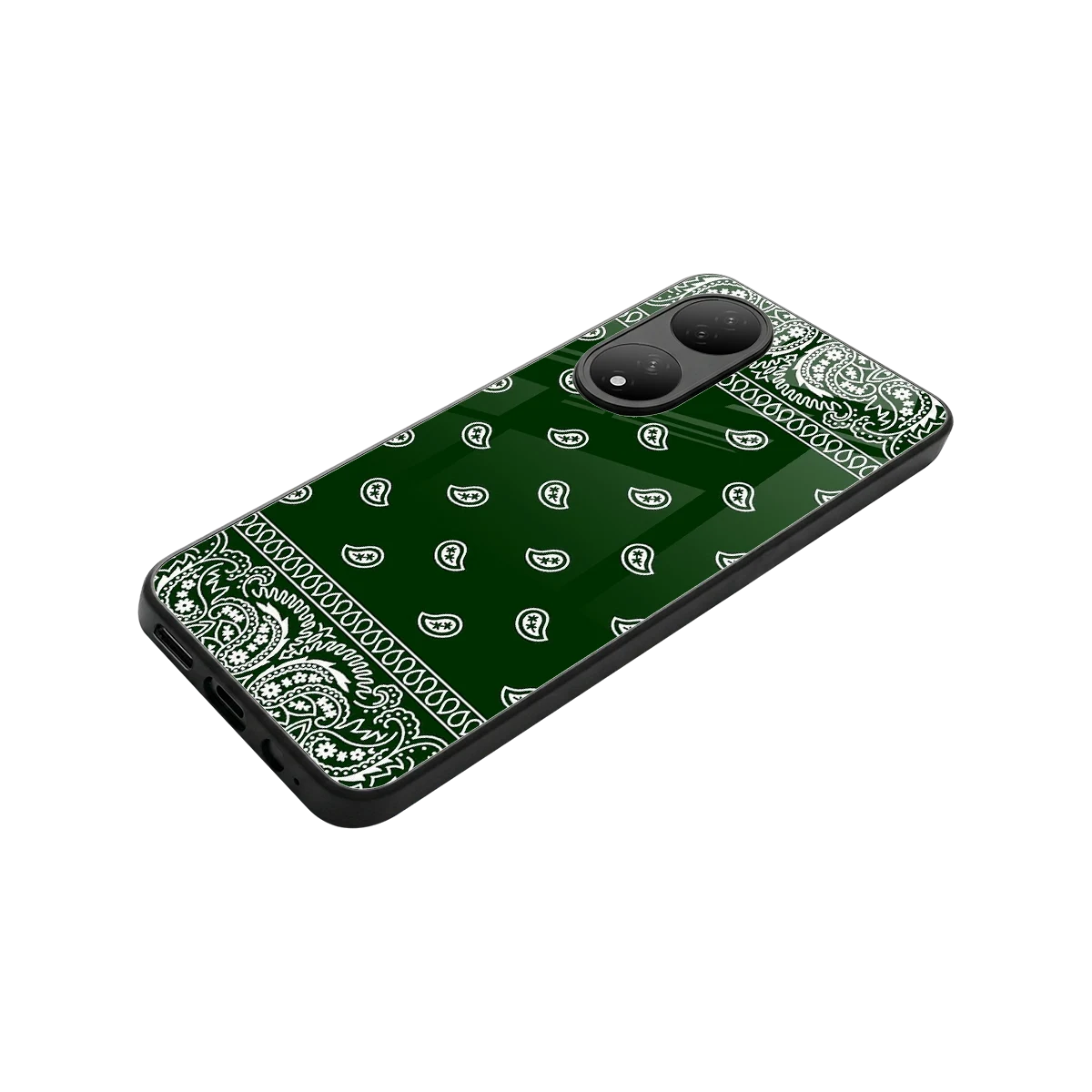 Paisley Green stylish phone case for Vivo-y100 | glossy glass and slim fit