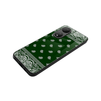 Paisley Green stylish phone case for Vivo-y100 | glossy glass and slim fit