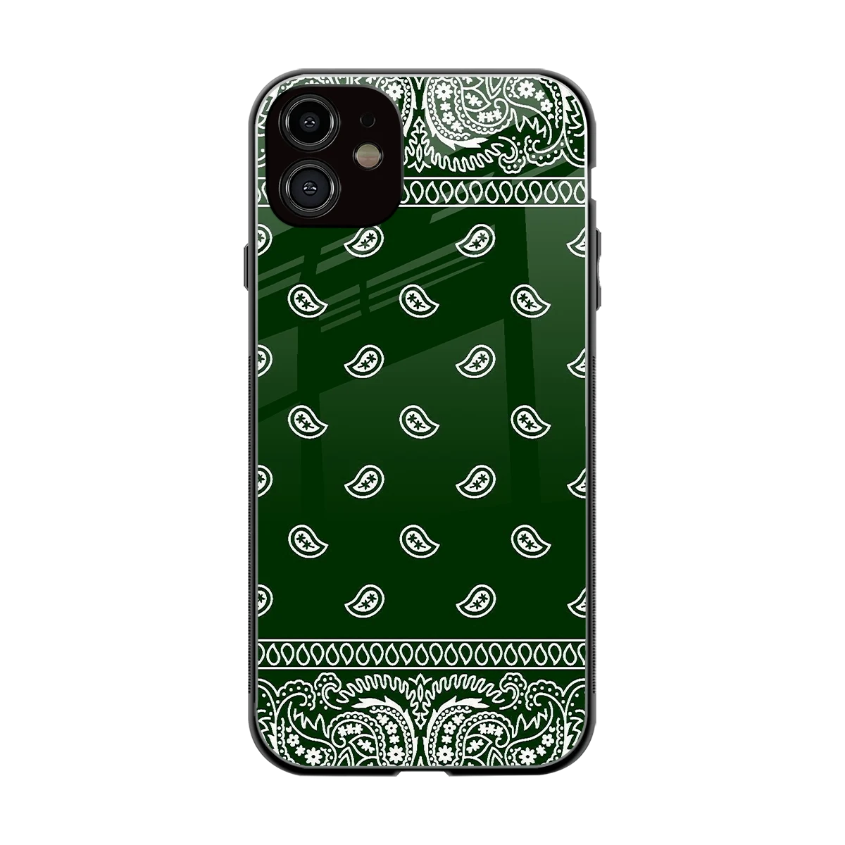 Paisley Green back phone cover | glass case for iphone 11