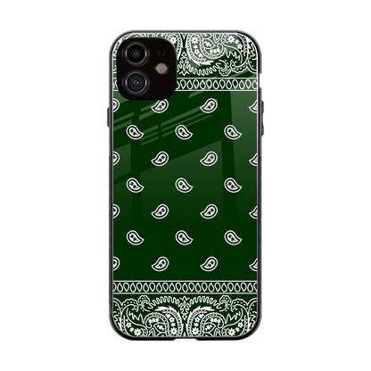 Paisley Green back phone cover | glass case for iphone 11