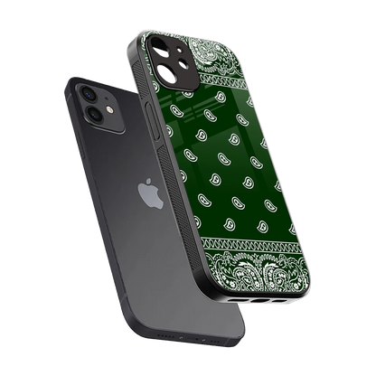 Paisley Green sleek iphone 11 cover with tempered glass back and TPU edges