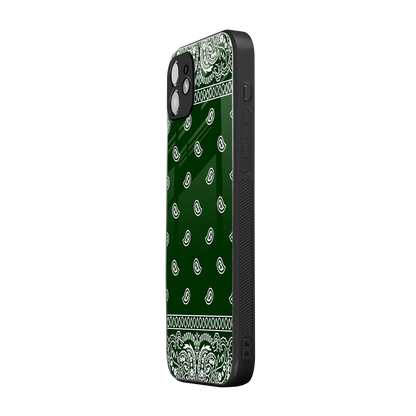 Paisley Green iphone 11 mobile cover | shockproof glass phone case