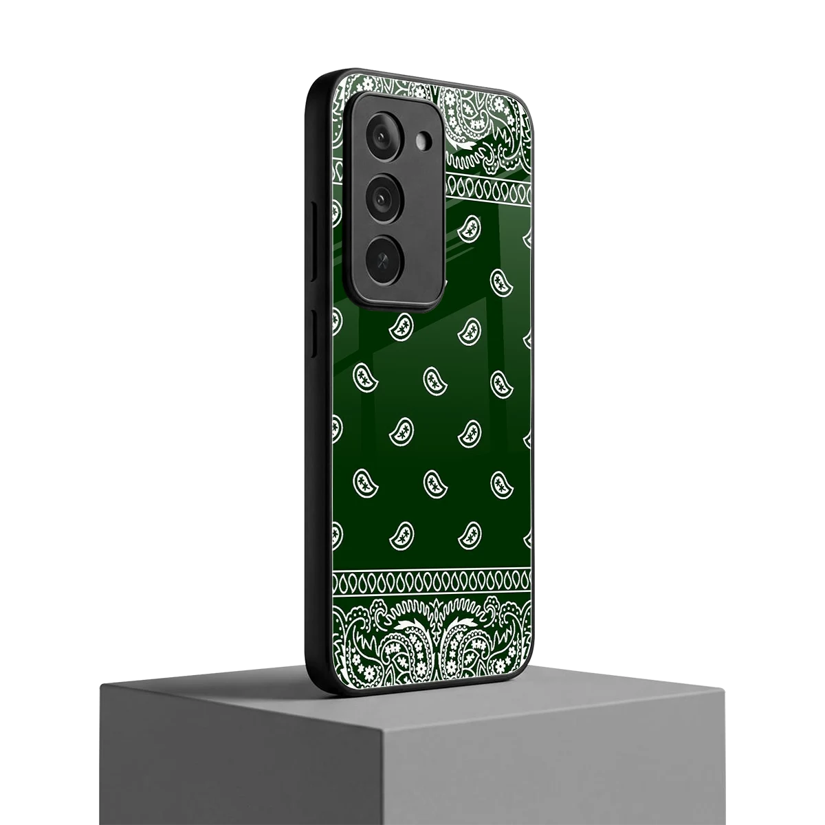Paisley Green redmi 15 5g mobile cover | shockproof glass phone case