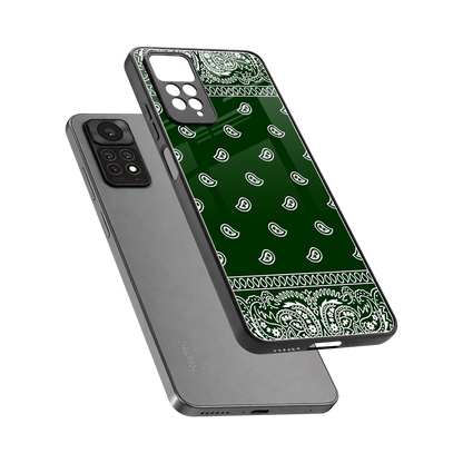 Paisley Green sleek redmi note 11 pro cover with tempered glass back and TPU edges