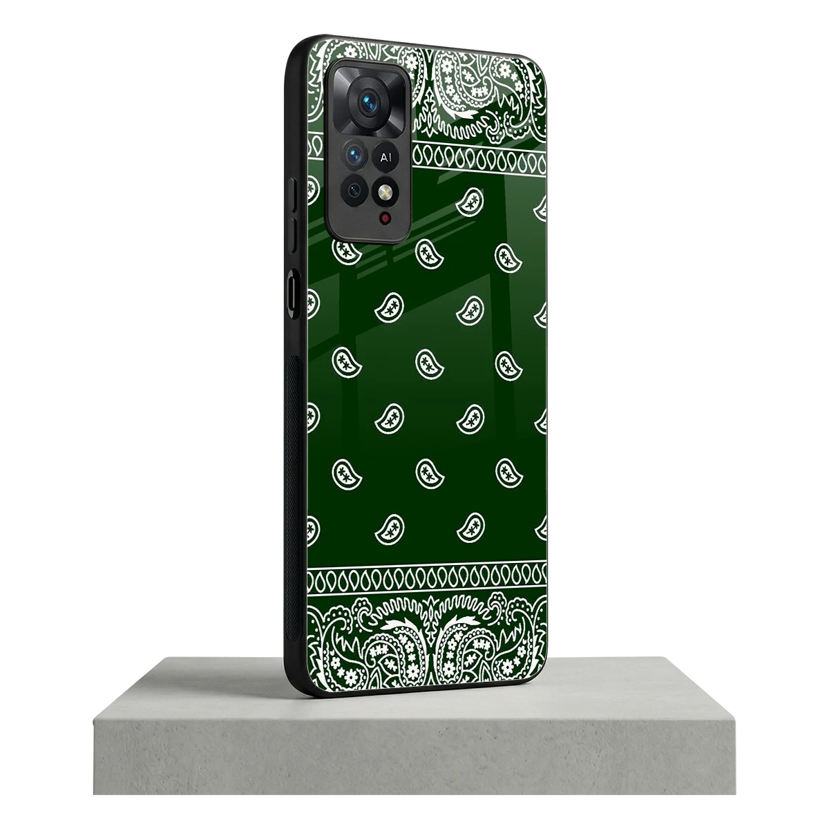 Paisley Green redmi note 11 pro mobile cover | shockproof glass phone case