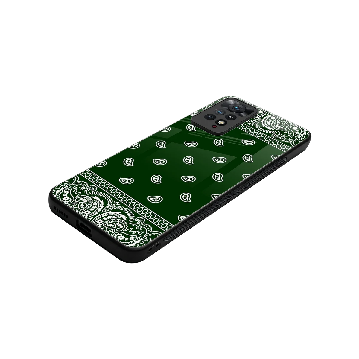 Paisley Green stylish phone case for redmi note 11 pro | glossy glass and slim fit