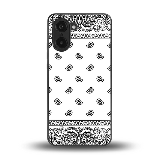 Paisley White back phone cover | glass case for oneplus nord ce5 5g