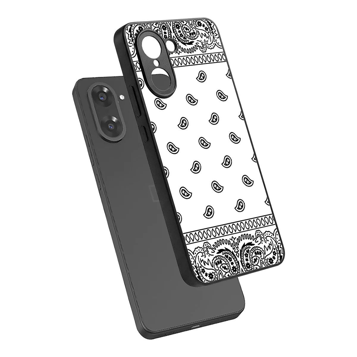 Paisley White sleek oneplus nord ce5 5g cover with tempered glass back and TPU edges