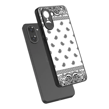 Paisley White sleek oneplus nord ce5 5g cover with tempered glass back and TPU edges