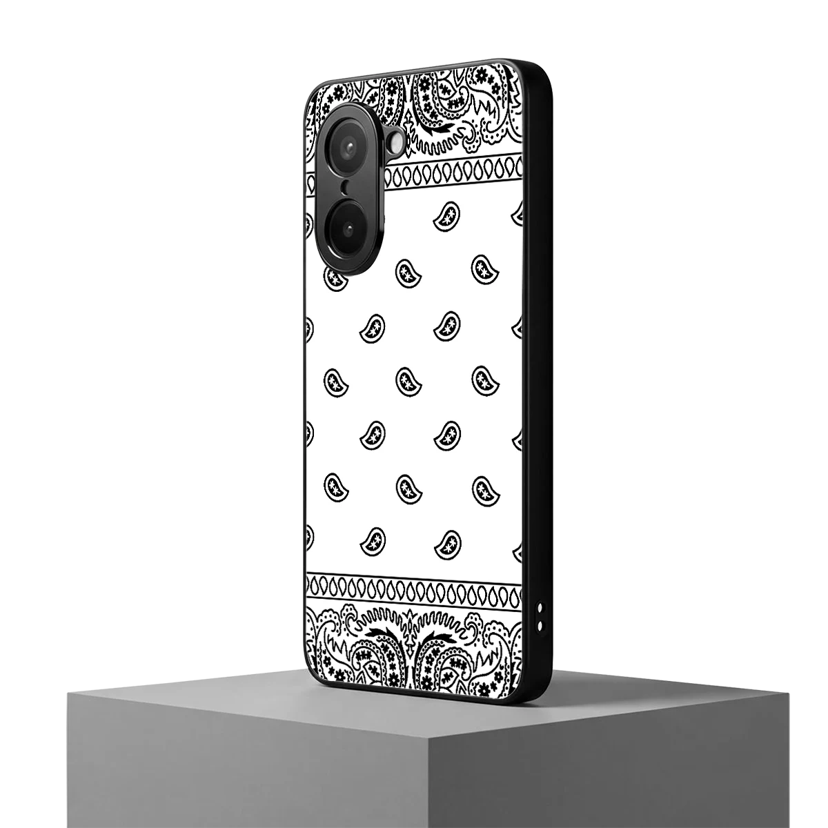 Paisley White oneplus nord ce5 5g mobile cover | shockproof glass phone case