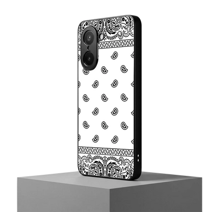 Paisley White oneplus nord ce5 5g mobile cover | shockproof glass phone case