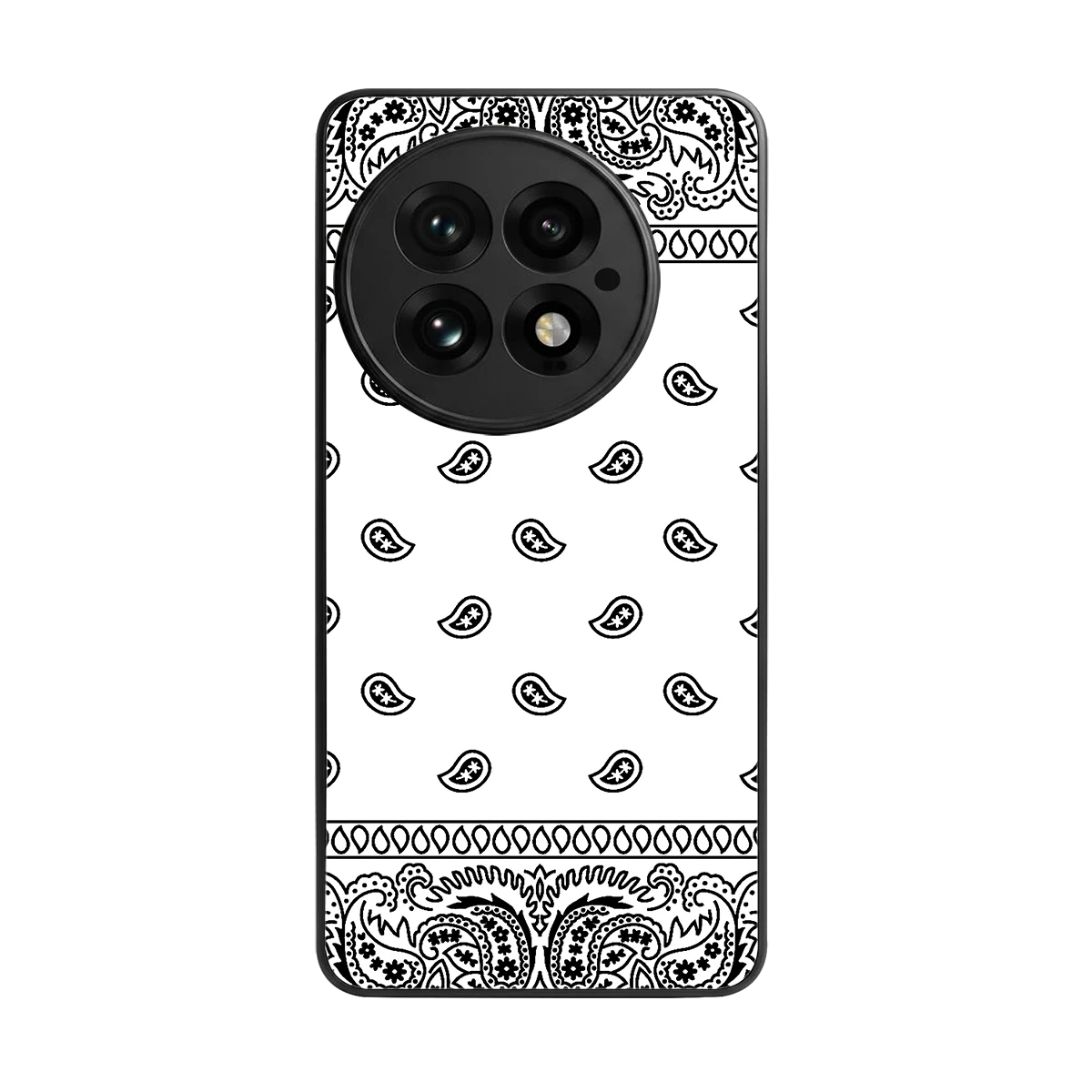 Paisley White back phone cover | glass case for oneplus 13