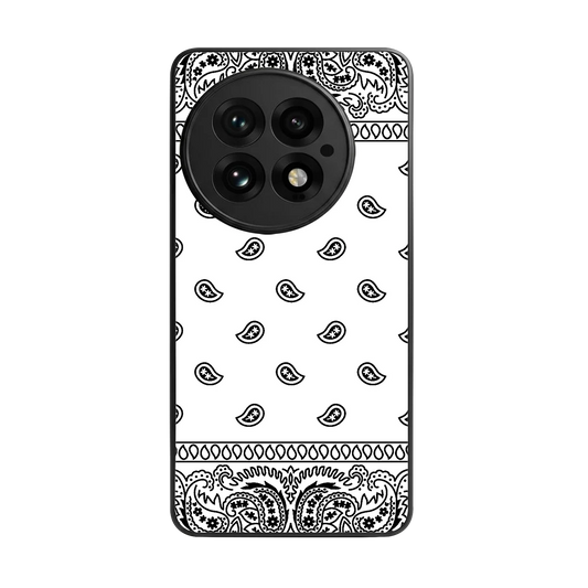 Paisley White back phone cover | glass case for oneplus 13