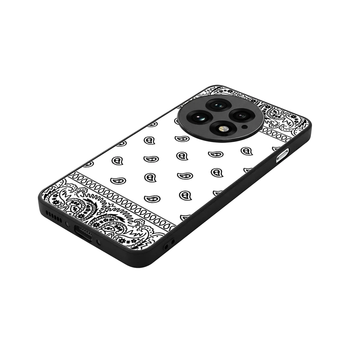 Paisley White stylish phone case for oneplus 13 | glossy glass and slim fit
