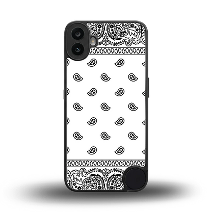 Paisley White back phone cover | glass case for cmf nothing phone 1