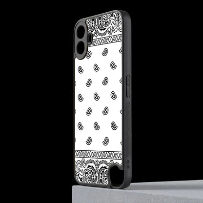 Paisley White cmf nothing phone 1 mobile cover | shockproof glass phone case