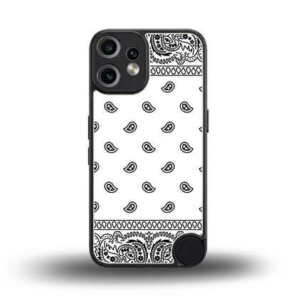Paisley White back phone cover | glass case for cmf nothing phone 2 pro