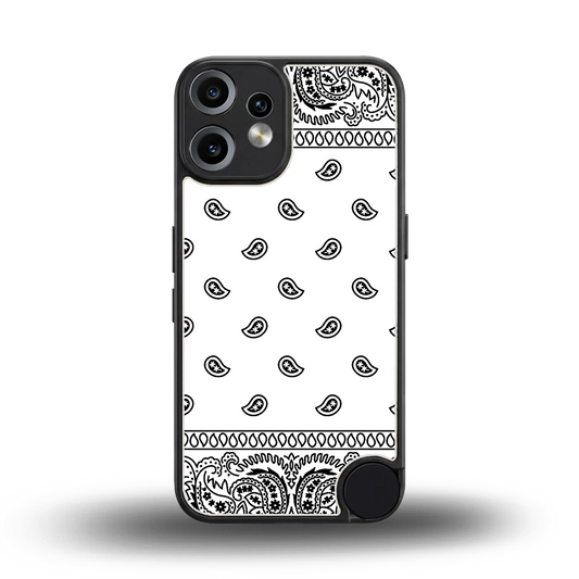 Paisley White back phone cover | glass case for cmf nothing phone 2 pro